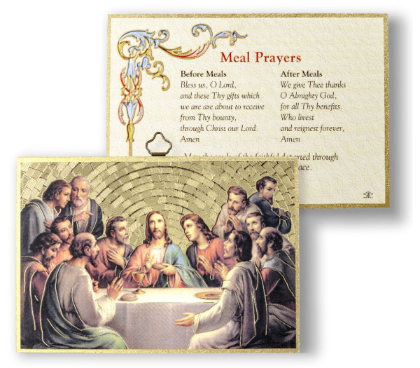 Before and After Meal Prayers 4x6 Mosaic Plaque - Gold