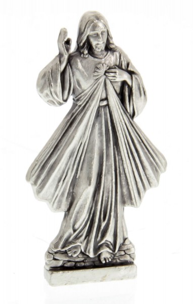 Divine Mercy Pocket Statue with Holy Card - Multi-Color