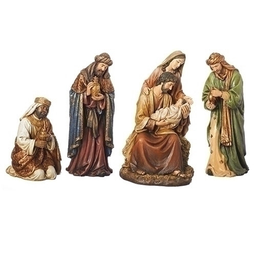 Holy Family Figure &amp; 3 Kings Nativity Set - 16 Inch - Full Color