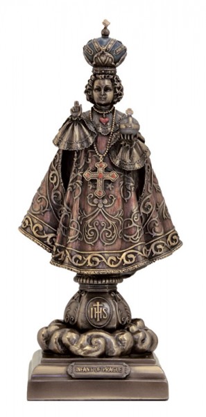 Infant of Prague Statue, Bronzed Resin - 9 inches - Bronze