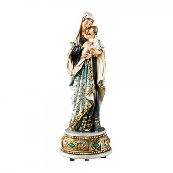 Madonna and Child Musical Figurine 8.5 Inch - Full Color