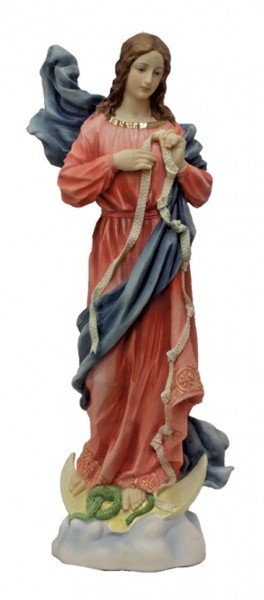 Mary, Undoer of Knots Statue, Hand Painted - 8 Inches - Full Color