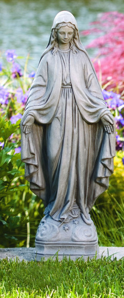 Our Lady of Grace Garden Statue 25 Inches - Old Stone Finish