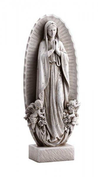 Our Lady Of Guadalupe Garden Statue 23.5&quot; High - Stone Finish