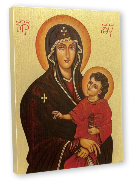 Our Lady of Romanus Embossed Wood Plaque - Full Color