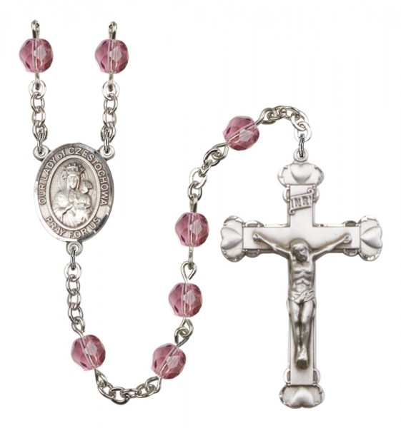 Women's Our Lady of Czestochowa Birthstone Rosary - Amethyst