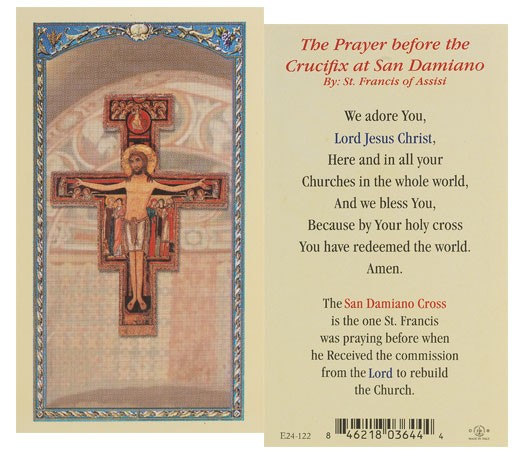 The Prayer Before The Crucifix Laminated Prayer Card - 25 Cards Per Pack .80 per card