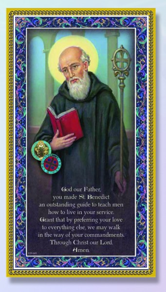 St. Benedict Italian Prayer Plaque - Multi-Color