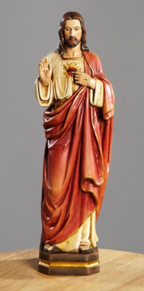 Sacred Heart of Jesus 12 Inch High Statue - Full Color