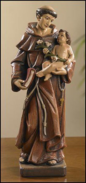 Saint Anthony Statue 8 Inch High Statue - Full Color