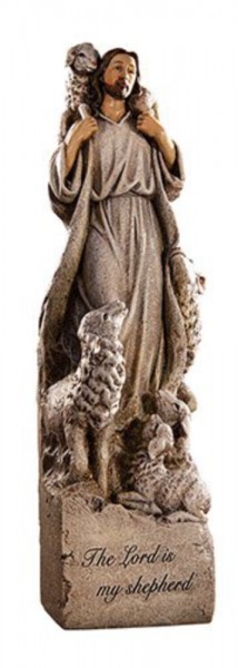 The Lord Is My Shepherd 12 Inch High Statue - Full Color