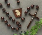 Dark Brown Wood Wall Rosary - 60 inch