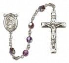 St. Clare of Assisi Sterling Silver Heirloom Rosary Squared Crucifix