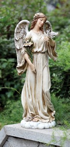 Angel with Dove Garden Statue - 24.5“ H [RM0406]