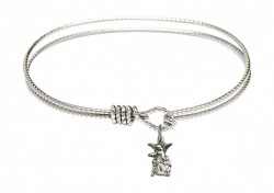 Cable Bangle Bracelet with a Littlest Angel Charm [BRC4254]