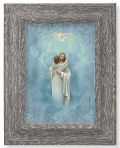 Christ Welcome Home 7x9 Gray Oak Frame [HFA4648]