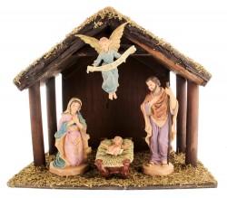 DiGiovanni Nativity Set with Wood Stable - 6 inch figures [GFCHR1036]