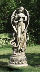 Garden Angel with Dove Statue - 46.75“H [RM0304]