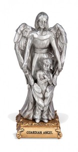 Guardian Angel with Boy Pewter Statue 4 Inch [HRST356]