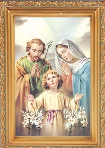 Holy Family Antique Gold Framed Print [HFA0068]
