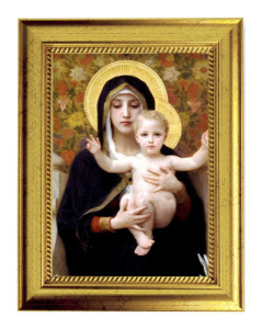 Madonna and Child Print by Bouguereau 5x7 Print in Gold-Leaf Frame [HFA5202]