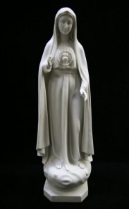 Our Lady of Fatima Statue White Marble Composite - 18.75 inch [VIC9013]
