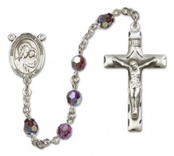 Our Lady of Good Counsel Sterling Silver Heirloom Rosary Squared Crucifix [RBEN0028]