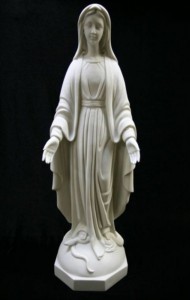 Our Lady of Grace Statue White Marble Composite - 32 inch [VIC9001]