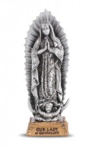 Our Lady of Guadalupe Pewter Statue 4 Inch [HRST216]