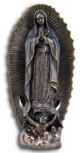 Our Lady of Guadalupe Statue in Bronzed Resin - 9.5 inches [GSCH022]