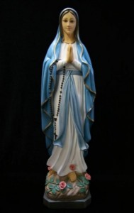Our Lady of Lourdes Statue Hand Painted Marble Composite - 24.5 inch [VIC0006]