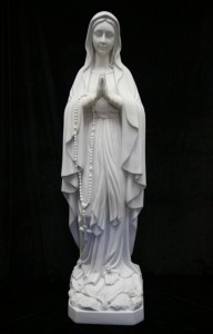 Our Lady of Lourdes Statue White Marble Composite - 39 inch [VIC4004]