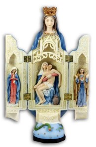 Our Lady of Sorrows Triptych, Hand Painted - 11 inch [GSS087]