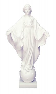 Our Lady of the Smiles White Statue - 9 Inches [GSCH1104]
