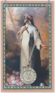 Round St. Rose of Lima Medal with Prayer Card [PC0062]