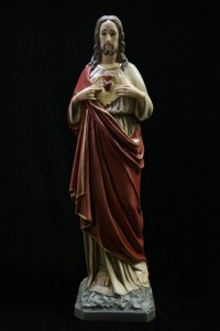 Sacred Heart Statue, Hand Painted - 33.5 inch [VIC3124]
