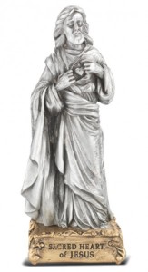 Sacred Heart of Jesus Pewter Statue 4 Inch [HRST101]