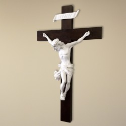 Solid Wood Baroque styled Crucifix - 14 Inches [CRX4367]