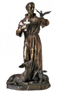 St. Francis Statue, Bronzed Resin - 36 inch [GSS080]