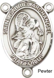 St. Gabriel the Archangel Rosary Centerpiece Sterling Silver or Pewter [BLCR0209]