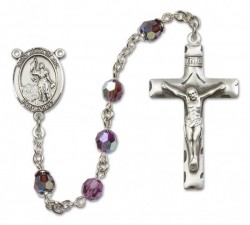 St. Joan of Arc Sterling Silver Heirloom Rosary Squared Crucifix [RBEN0236]