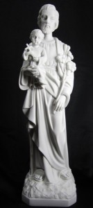 Saint Joseph with Child Statue White Marble Composite - 19 inch [VIC3148]