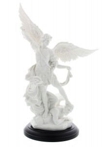 White St. Michael Statue - 10.75 Inches [GSCH1087]