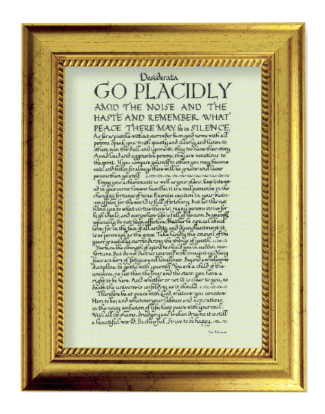 Desiderata 5x7 Print in Gold-Leaf Frame - Full Color