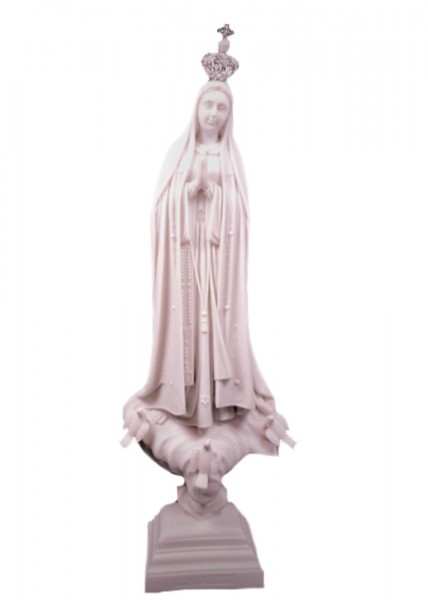 Our Lady of Fatima Statue Light Gray Finish 20 Inches - Gray