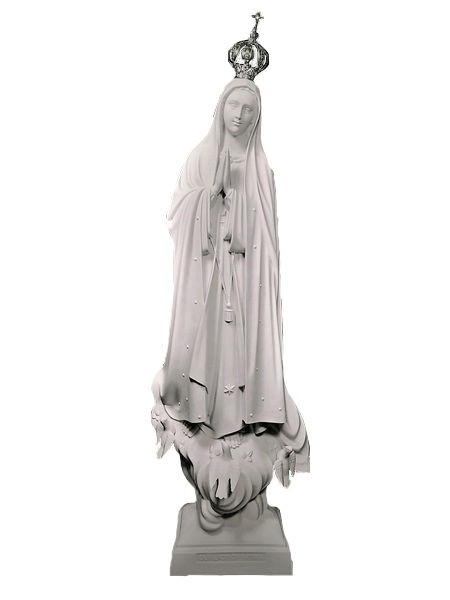 Our Lady of Fatima Statue Light Gray Finish 45 Inches - Natural Stone