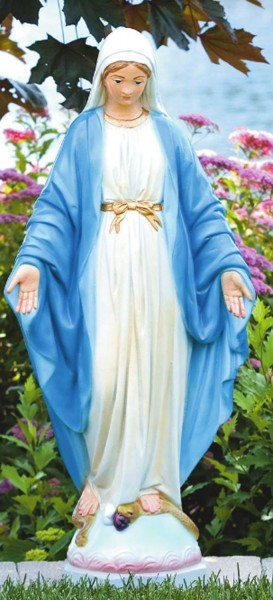 Our Lady of Grace Garden Statue 32.5 Inches - Detailed Color Finish