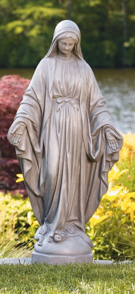 Our Lady of Grace Garden Statue 37 Inches - Old Stone Finish