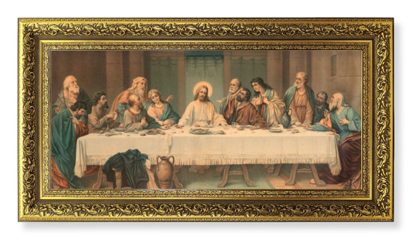 Parietti Last Supper Print in Ornate Gold-Leaf Frame - 2 Sizes - Full Color