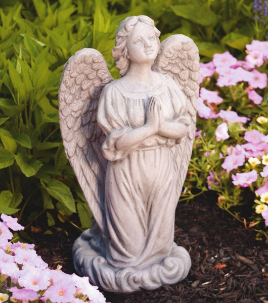 Praying Guardian Angel Statue 20&quot; - Old Stone Finish